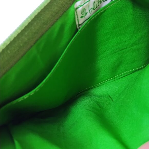 Blithe Leather Embossed Clutch in Green and Dark Yellow - Picture 8 of 13